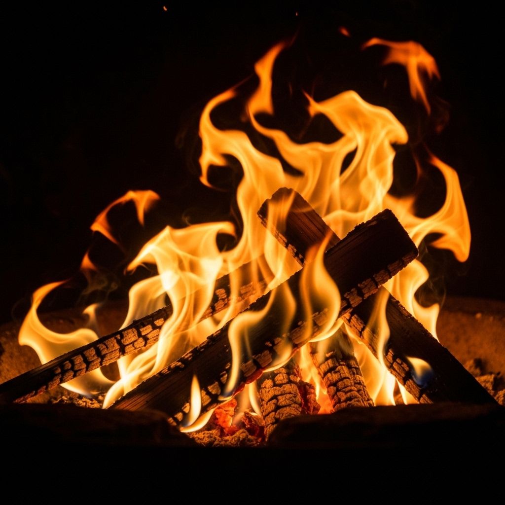 Orange fire flames