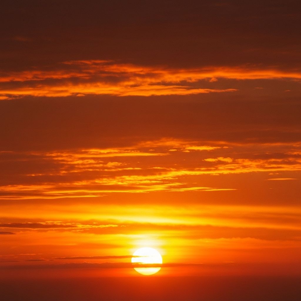 Orange sunset sky
